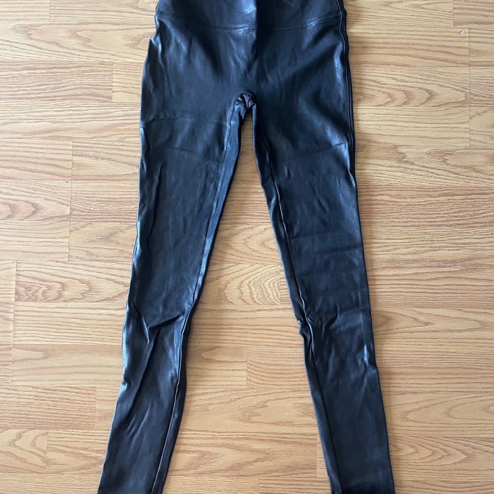 SPANX Black Faux Leather Leggings